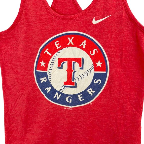 Nike Texas Rangers Womens Red Racerback Tank Top M Sports MLB Tee - Picture 3 of 10